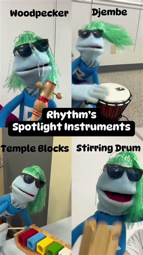 Rhythm showing off some of his favorite spotlight instruments
