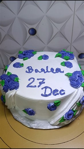 Cream Cake Recipe & Decoration | Stunning Final Look Revealed 🍰 | Bakery Style Cake Tutorial #shorts