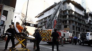 Raw footage of building collapse at Fourth and Race construction site