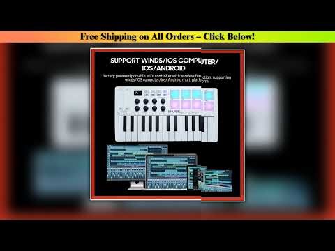 25-Key MIDI Control Keyboard Mini Portable USB Keyboard MIDI Controller with 25 Velocity Sensitive