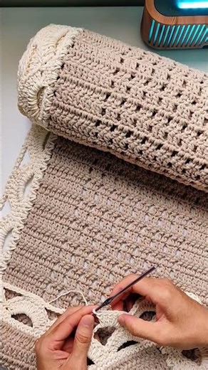 Tapete passadeira retangular em crochê, PAP Samuel Muleke Artesão