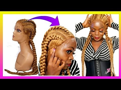 How To Install A 360 Lace Front Wig Without Using Glue.Dutch Braid Wig For Beginners