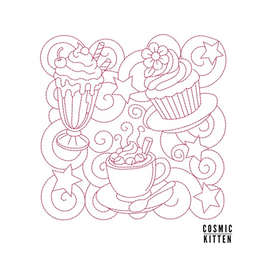 Food Quilt Block Redwork Machine Embroidery Design | Cafe Food | 4 X Sizes | Instant Download - Etsy UK