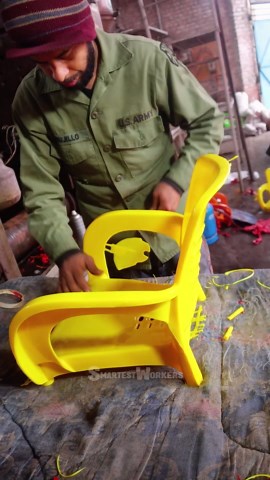 Crafting Bright Yellow Chairs Inside the Factory
