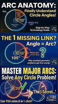 Arc Anatomy Explained: Minor, Major Arcs & Central Angles (Easy Guide) #Maths #Geometry