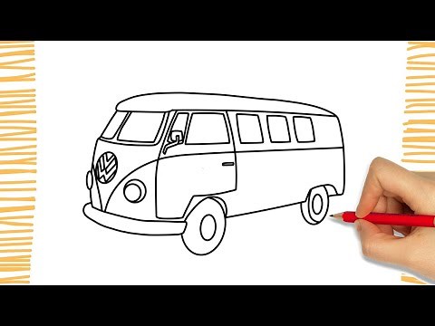 How to Draw a VW CAMPER VAN I CAR I Easy