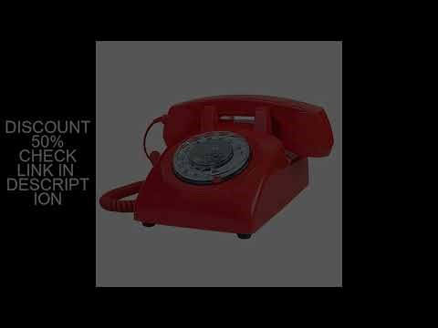 Red Corded Telephone, Classic Rotary Dial Home Office Phones, Antique Vintage Telephone of 1930s Old