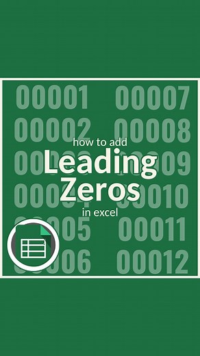 How to add leading 0’s in Excel! 🗂️ Don’t forget to save this post! 📚 Take your Excel skills to the next level with our recommended courses. (🔗 in bio) 🧑‍🏫 Looking for free Excel templates? We’ve got you covered. (🔗 in bio) 🤯 Don’t miss out on exclusive content. Follow us on TikTok, YouTube, Twitter, and more (🔗 in bio) #excel #exceltips #exceltricks #sheets #spreadsheets #googlesheets #corporate #accounting #finance #business #businesstips #tutorials | CheatSheets