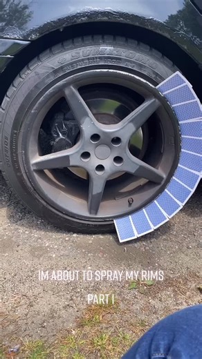 #rustoleumspraypaint #rims #black #foryou