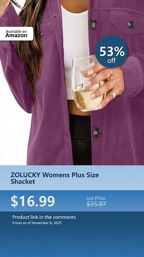ZOLUCKY Womens Plus Size Shacket