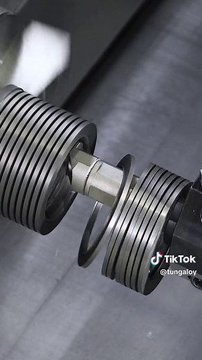 We tried the internal grooving! #fyp #cnc #machines #machining #tools #ev