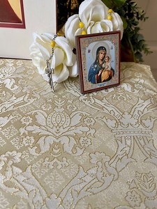 Catholic Home Altar Cloth Ivory, Metallic Gold 2 Sizes Liturgical Runner Christian Prayer Table Linens Home Oratory Holy Table - Etsy