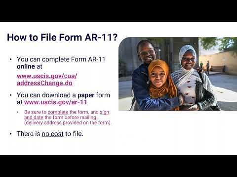 Completing Form AR-11, Alien’s Change of Address