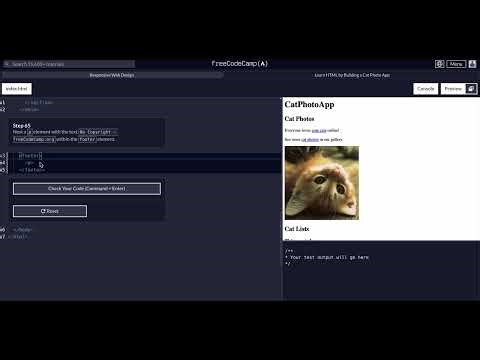 FreeCodeCamp - Responsive Web Design - Step 65 of 71 - Learn HTML by Building a Cat Photo App