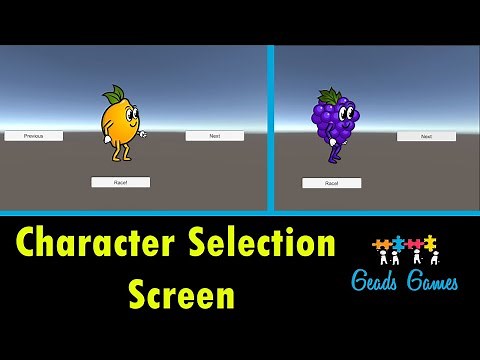 Character Selection Screen - Unity Tutorial - 2019
