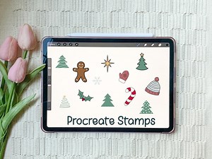 Procreate Christmas Stamps | Winter Stamps for Procreate | Procreate Brush | Procreate Stamp Brush - Etsy