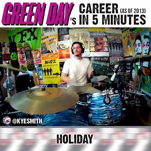 View in HD: http://bit.ly/2hT0SYX Subscribe! http://bit.ly/2eSl32P Green Day in 5 minutes on drums. This video was originally recorded and released in 2013, before ‘Revolution Radio’ was released. The 5 Minute Chronology series aims to cover a bands entire career in 5 minutes using snippets of their work from their inception to now. Recorded in order as a complete 5 minute piece. somethingaboutdrums[at]gmail.com Instagram and Twitter: kyesmith_ Gear: Samson Vic Firth Medley compiled by Kye Smith