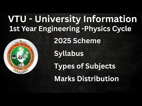 VTU UNIVERSITY - 1st Year Engineering - Physics Cycle - 2025 Scheme, Syllabus, Types of Subjects