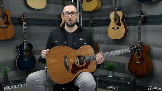 The NEW Fairmount CH Composer QIT, which is part of the Godin Acoustic lineup, is absolutely stunning and really easy to play! It has a comfy Concert Hall body shape with a shallow depth and a sleek silhouette, which makes it a great choice for folk music players and songwriters. The body is made of a Mahogany construction with a smooth semi-gloss finish—with a solid Mahogany top and back, which are complemented by layered Mahogany sides. This guitar also has a Mahogany neck, so you can be sure 