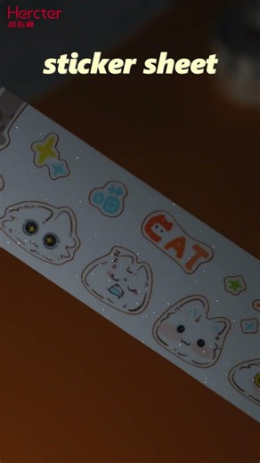 Custom PVC Glitter Sticker Sheet Manufacturer | Kawaii Cartoon Cat Die Cut Stickers🐱