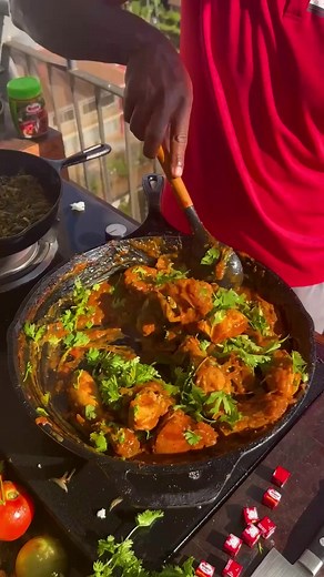 Delicious Chicken Wet Fry, Chinsaga & Ugali brought together using Royco Mchuzi Mix for richer fuller flavor to brighten up your day.This dish reminds me of mum’s cooking especially the Chinsaga (spider plant) that was a staple in our kitchen growing up. | The Roaming Chef