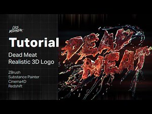 Turn the DEAD MEAT logo into a REALISTIC 3D Model | Zbrush and Substance Painter (@LuisMiranda4D)