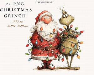 Holiday Grouch Christmas Clipart Bundle: 22 Festive PNG Illustrations (digital Download) 1# - Etsy