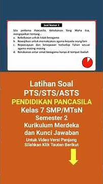 Soal PTS/STS PENDIDIKAN PANCASILA Kelas 7 Semester 2 Kurikulum Merdeka Edisi SHORT