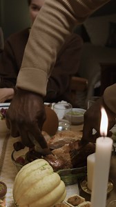 Thanksgiving dinner celebration with food, family, and friends | Free Stock Video Footage