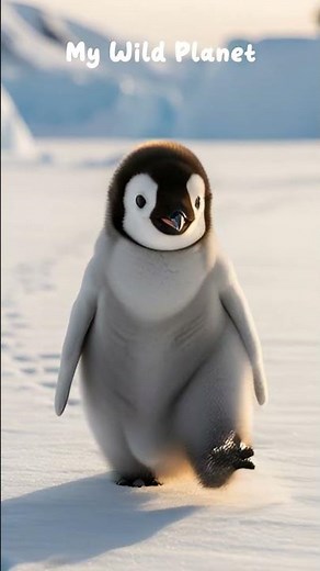 Cute Baby Penguin Walking on Snow | Realistic 8K Close-Up Wildlife Video 🐧