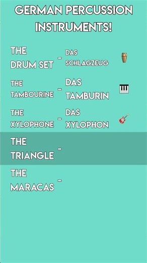 German Percussion Instruments: Learn Musical Vocabulary!