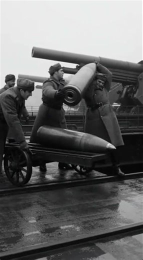 WWII Massive Railway Gun - Loading & Firing #military #ww2 #army #shorts