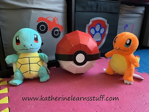 Paper Pokeball KatherineLearnsStuff