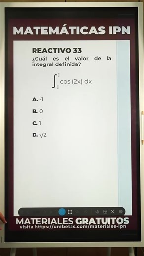 Cálculo de la Integral Definida de cos(2x)