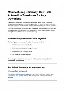 Manufacturing Efficiency How Task Automation Transforms Factory Operations - SlideServe