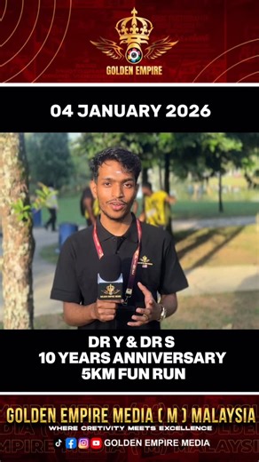 Golden Empire Media Malaysia Sdn. Bhd.🇲🇾 on Instagram: "Date: 4th January 2026 Time: 7:00 AM Venue: Kota Kemuning Event: DR Y DR S Wellness 5KM Run 2026 – 2nd Session Golden Empire Media Malaysia was on ground covering the event and conducting an interview with Dr. Shalini Devi Ramachandran, who shared her insights on the importance of wellness, healthy living, and community engagement as we begin the year 2026. Her message strongly reflected the event theme, “Starting Our Year with Wellness a