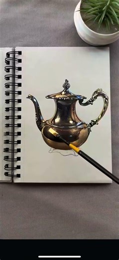 Watercolor Painting: How to Paint Realistic Metal Textures & Reflections 🎨