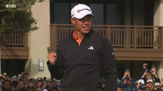 Collin Morikawa taps in putt to win AT&T Pebble Beach Pro-Am