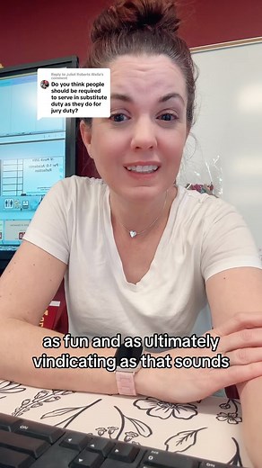 The substitute and teacher shortage is mostly caused because of the lack of qualified individuals. While I do believe there would be some benefit to having people see what teachers go through on the daily, I really don’t see the benefits outweighing the potential negatives. #teacherlife #teaching #teacher #teachershortage | Tamara Hancock