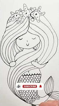 Draw a Cute Mermaid Step by Step | رسم حورية بحر كيوت خطوة بخطوة