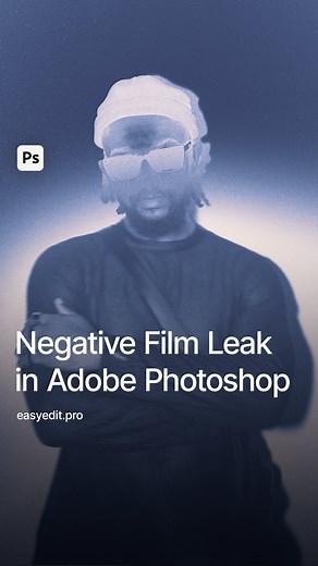 EasyEdit - Design Resources & Tutorials on Instagram: "Here’s how to make this grungy negative film leak effect in Photoshop! 📎Add your image and duplicate it. Invert the duplicate. 📎With the duplicate selected, click on the mask icon to create a mask, and click on the brush tool. Make sure the black color is set. Paint over the image. 📎Select both layers and duplicate them by holding Alt. 📎Merge the duplicates together, so you have 3 layers now. Set its mode to overlay. 📎Add a noise layer