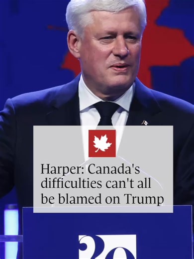 Former prime minister Stephen Harper warned against Canada blaming all of its economic pressures on U.S. President Donald Trump, saying past government decisions are also to blame. In remarks on Wednesday evening, Harper said Canada must protect its industrial capacity in coming free trade talks with the U.S. and be prepared to hit America with tariffs if necessary. Mr. Harper made the comments at the tail end of a speech during a gala celebrating 20 years since the Conservative Party first form