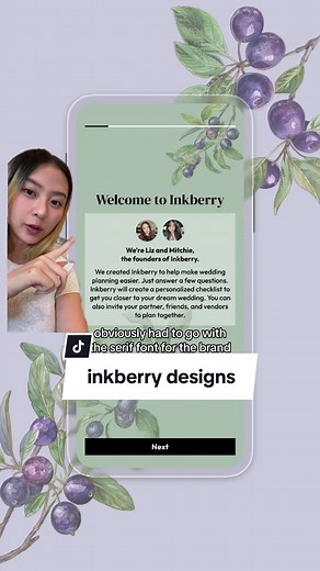 im a maximalist designer 🤑 one of the best parts of building apps for fun is i get to experiment with different aesthetics and design styles! especially for a wedding planning app, i want the entire app to look very aesthetically pleasing 💆‍♀️ it makes me so sad that most app designs all look the same these days. @mitchie and i cant wait to hear what you think!! 🫐💕 #inkberry #weddingplanner #weddingplanning #weddingplanningtips #appdesign #uiuxdesign #uiux #tech #productdesigner