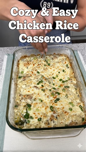 Cozy chicken rice casserole for simple comfort meals