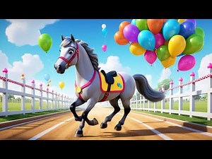 Horse Song – Who Runs First? | Fun Horse Nursery Rhyme for Kids | Counting Farm Adventure