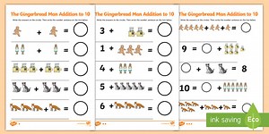 The Gingerbread Man Addition Sheet