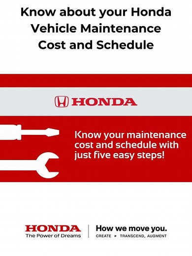 With five easy steps you can know your Honda vehicle maintenance schedule and cost! Just go to Honda Cars Philippines official website and find everything you need to know prior to your maintenance. Visit www.hondaphil.com now! #HondaCarsPH #Honda