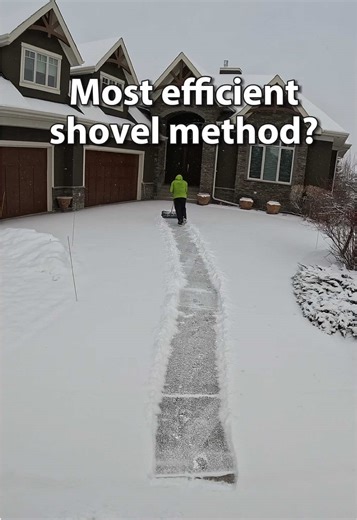 Is this the fastest way to shovel snow?☃️❄️ #snowremoval #oddlysatisfying #satisfying #asmr #snowclearing
