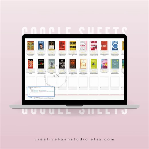 Digital Book Tracker, Google Sheets Template, Reading List, Library & Review (Digital Download)