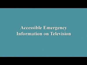 ASL Video: Accessible Emergency Information on Television